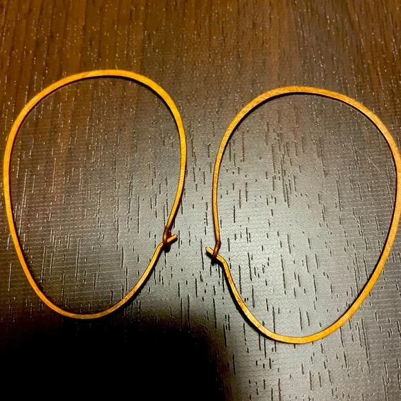 Handmade, Hammered, Copper Hoops - Picture 1 of 9